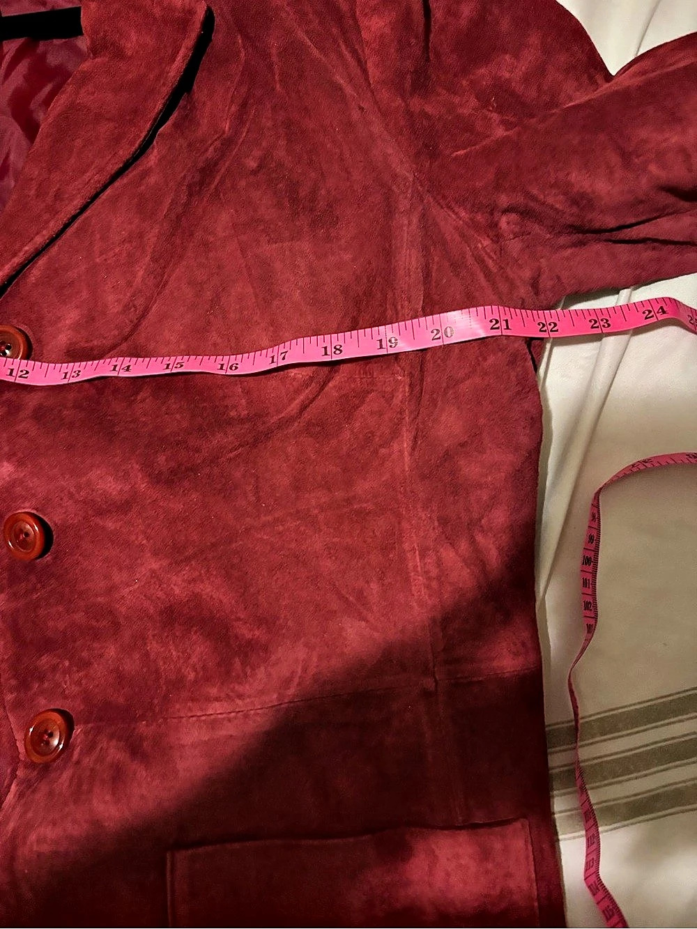 Style & Co Burgundy Genuine Leather Blazer Jacket XL 90s Y2K - Picture 4 of 5